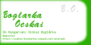boglarka ocskai business card